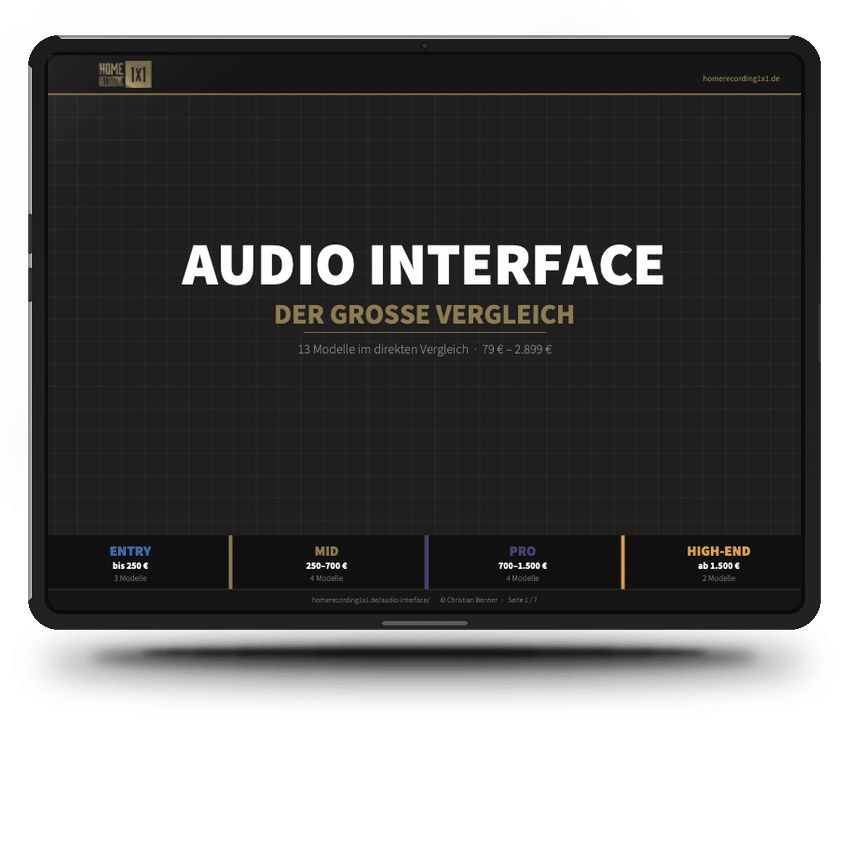 Die 13 besten Audio Interfaces für Einsteiger & Homerecorder mockup tablet transparent 3 2